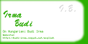 irma budi business card
